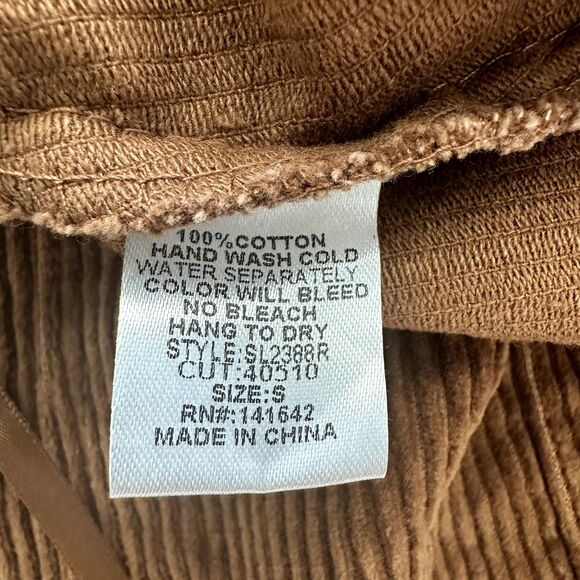 She + Sky Brown Corduroy Mini Skirt | Button Front Pocket Style | Size Small - Picture 7 of 7